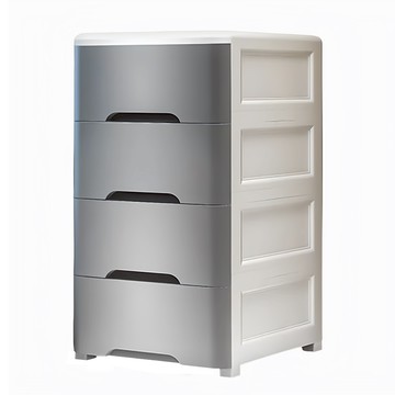 加厚翻蓋式收納櫃 可移動萬向輪 40 x 28 x 97cm 4層  透黑色  1個