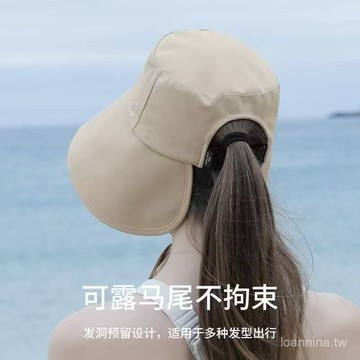 默契滿分💯 B09漁夫帽紫外線飄帶遮陽遮陽帽新款夏季衕款防曬遮臉太陽帽戶外 A0UL