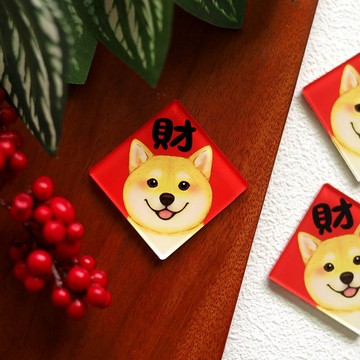 柴柴春聯磁鐵 柴犬 磁鐵冰箱貼 原創設計 插畫 春節佈置 春節裝飾