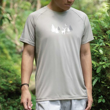 🌟100%環保再生🌱UPF50+涼感循環極風衣＿短袖【森林水鹿】