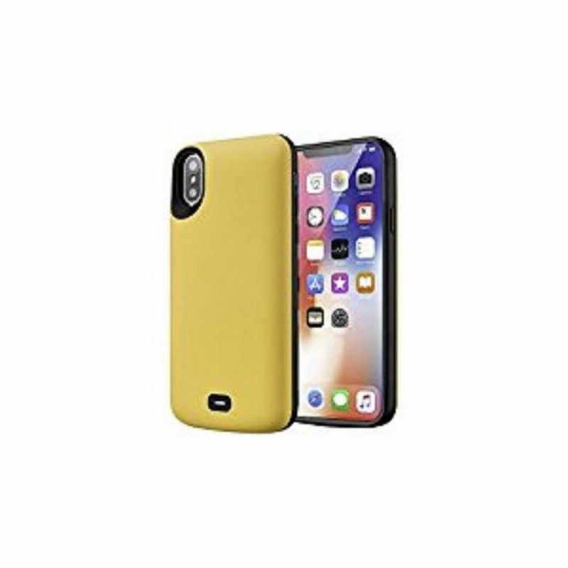クリックポストで送料無料 Iphone X 用 バッテリー内蔵ケース 5000mah 充電ケース ケース型バッテリー Iphone X バッテリーケース 大容量 150 黄 通販 Lineポイント最大0 5 Get Lineショッピング