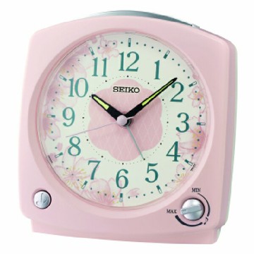 seiko SK037 精工鐘 (QHP012P) 音量控制燈光貪睡鬧鐘 粉 13 x 12 x 7cm｜樂天全館特惠中★指定刷卡回饋10%