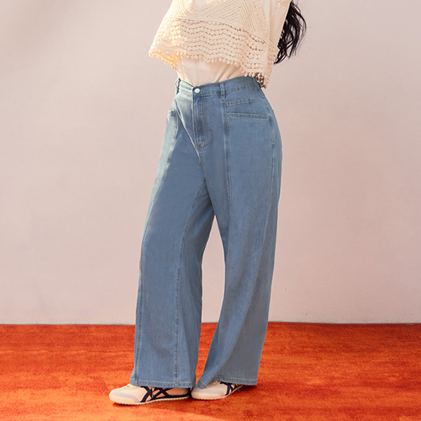 (梨型)理想車線牛仔寬褲