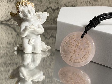 【大天使印記_加百列Gabriel。粉水晶吊墜】直覺力、柔性的力量