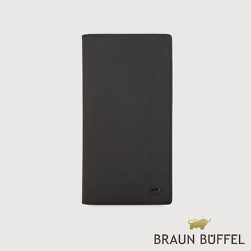 【BRAUN BUFFEL 德國小金牛】台灣總代理 維克多-E 15卡兩折長夾-黑色/BF570-630-BK