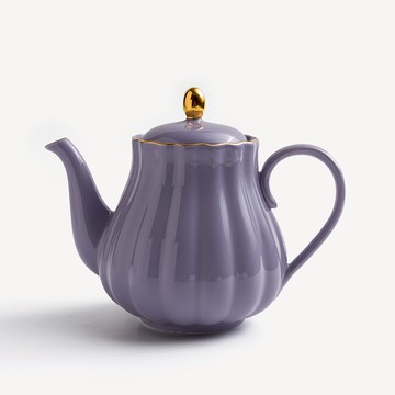 【WAGA】 法式 金瓣夢遊 800ml 陶瓷茶壺｜芋紫│單品