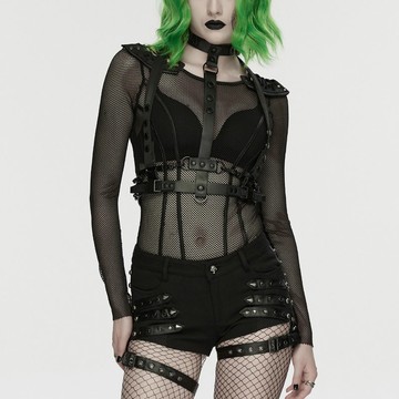 龐克魔物防衛隊低腰鉚釘熱褲 / 可拆腿袢