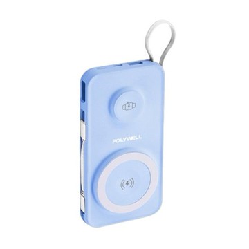 優惠款 寶利威爾~1萬mAh多合一磁吸無線充行動電源-藍 NG品