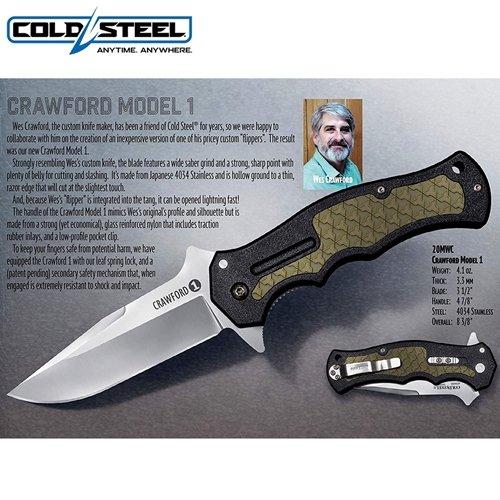 Cold Steel コールドスチール 20MWC クロフォード モデル1  Crawford Model 折りたたみナイフ ライナーロック アウトドアナイフ -正規品-