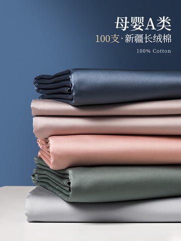 100支床單單件純棉長絨棉四季通用家用全棉加厚純色床品高檔被單