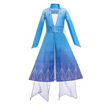 冰雪公主長版開岔外罩衫 萬聖節服裝 造型服 洋裝 長洋裝 Cosplay 大童 女童 兒童 橘魔法 【BB3054】