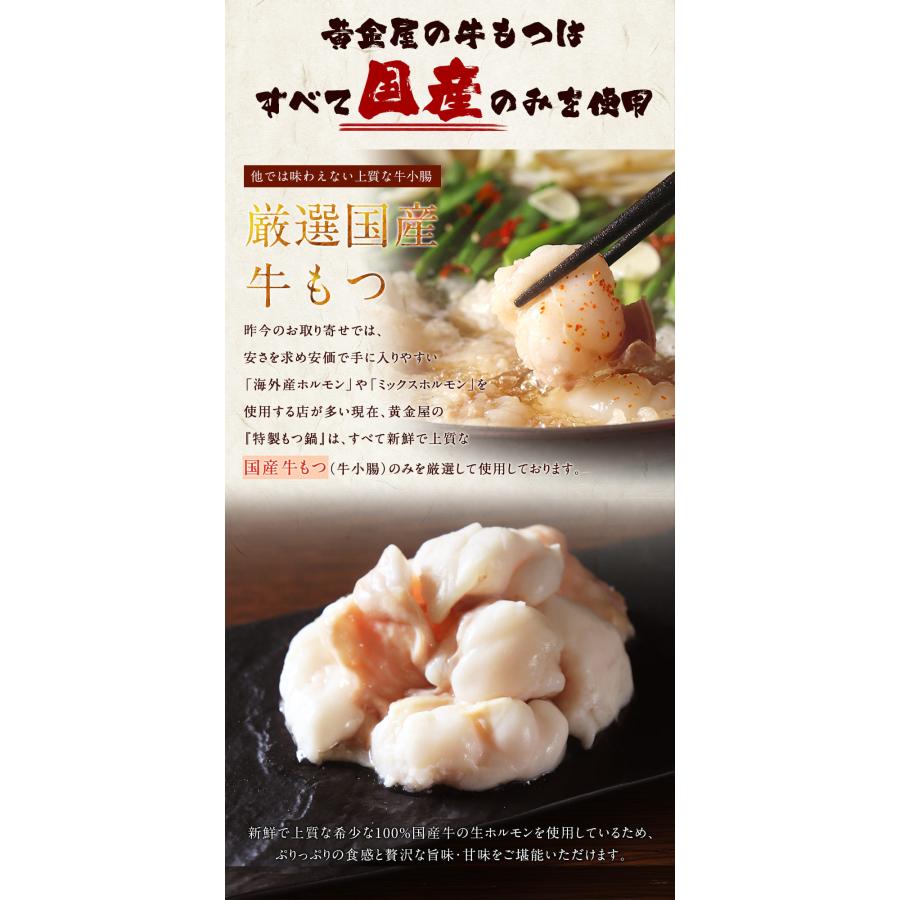 もつ鍋 黄金屋特製「メガ盛りもつ鍋セット」 厳選国産牛もつ500g  お取り寄せグルメ