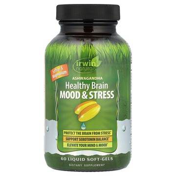Irwin Naturals, 南非醉茄健康大腦情緒和壓力幫助配方，60 粒液體軟膠囊
