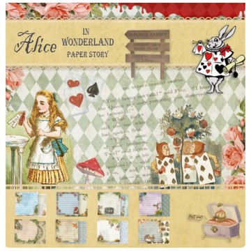 Alice in Wonderland vintage theme scrapbook cardstock papers