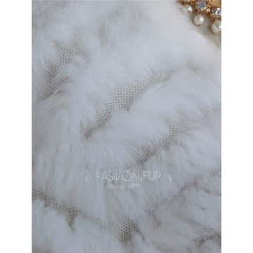 2025款外貿純手工編織兔毛皮草外套 針織高腰皮草坎肩 配婚紗禮服