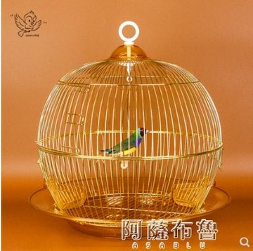 鳥籠圓形玄鳳虎皮文鳥牡丹珍珠金屬籠裝飾觀賞籠小號繁殖鸚鵡籠鳥籠子 新年快樂新年禮物 全館免運可開發票