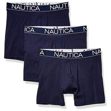 NAUTICA  2020男時尚彈力棉寶藍色四角修飾內著3件組