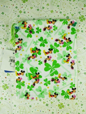 【震撼精品百貨】Micky Mouse 米奇/米妮  束口袋-綠米奇L 震撼日式精品百貨