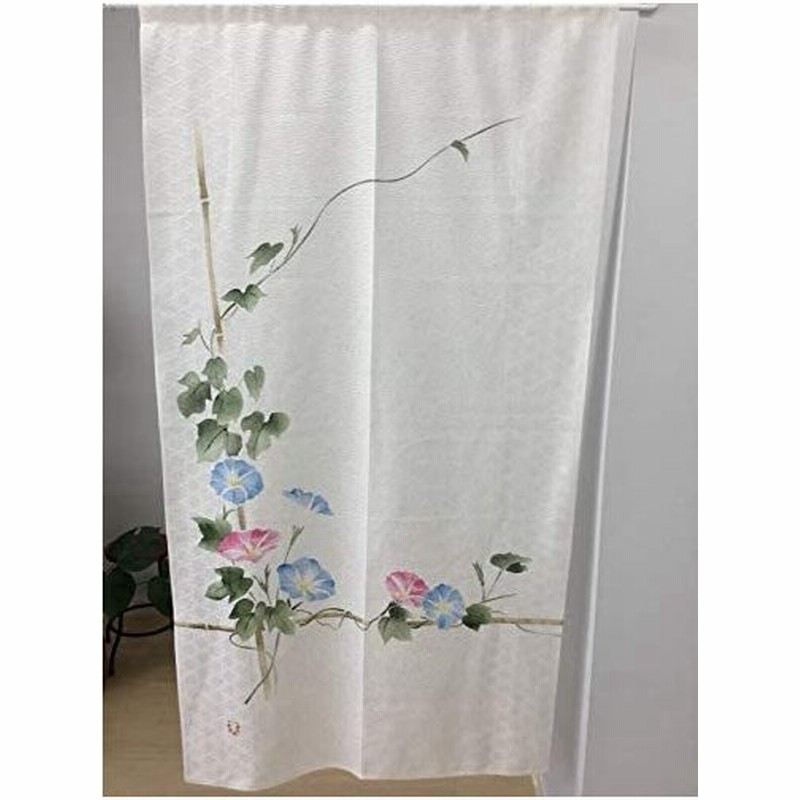 日本製 綿 麻 のれん 和柄 手描き 模様替え 目隠し 仕切り カーテン レース かわいい かっこいい 約 84cmx152cm 朝顔 朝顔 通販 Lineポイント最大0 5 Get Lineショッピング