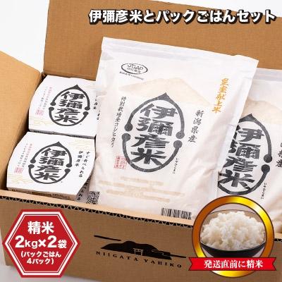 ふるさと納税 弥彦村 精米2kg×2袋　パックごはん4パック