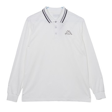 KAPPA義大利時尚吸濕排汗中性長袖POLO 白提花 311N3JW001