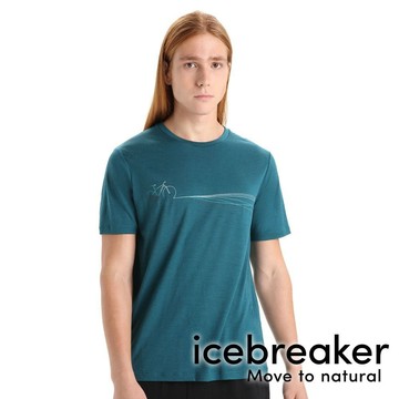 【icebreaker】Tech Lite II男羊毛圓領短袖上衣(單車旅途)『海藻綠』戶外 運動 柔軟 舒適 羊毛 吸濕 排汗 抑味 控溫 0A56N8