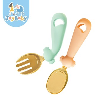 JOYBABY Hogo禾果 兒童矽膠叉勺  可彎曲PPSU湯匙叉子 輔食學習餐具 兒童餵食餐具 湯勺組
