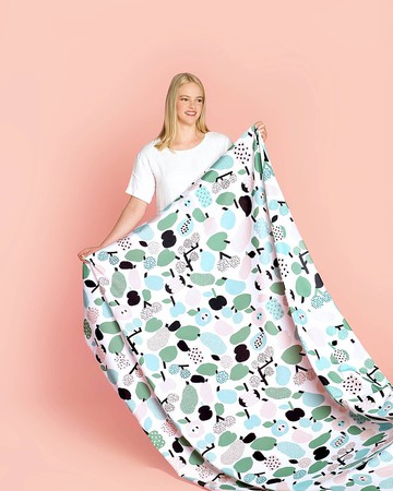 純棉布料 (薄荷綠果香樂園) 1單位50cm