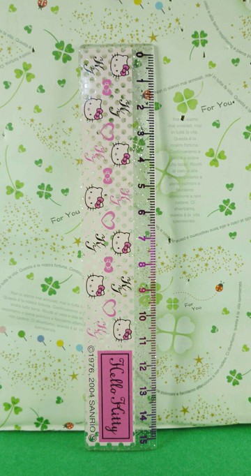 【震撼精品百貨】Hello Kitty 凱蒂貓 15公分尺-多頭圖案-桃色 震撼日式精品百貨