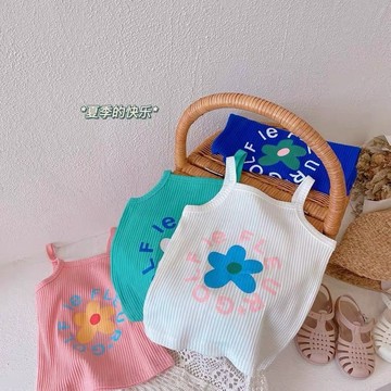 Mimo⭐小花朵夏裝童裝韓版女童花朵純棉吊帶內搭外穿背心
