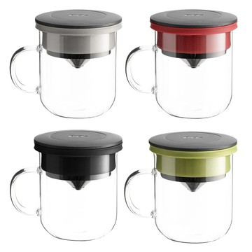 研磨過濾咖啡玻璃杯350ml 2.0 (共4色) 黑+綠