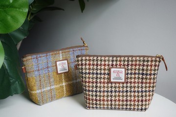 哈裡斯粗花呢羊毛收納包Harris tweed便攜隨身出差化妝品雜物包袋