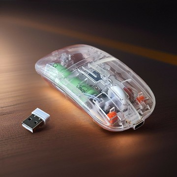 2025新款透明充電無線靜音，滑鼠平板筆記本辦公家用2.4G無線遊【益三和】可開發票