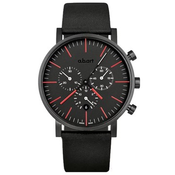 a.b.art  包浩斯極簡之終極車隊三眼計時碼錶-黑紅 OC150