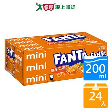 芬達橘子汽水迷你罐200mlx24入/箱【愛買】