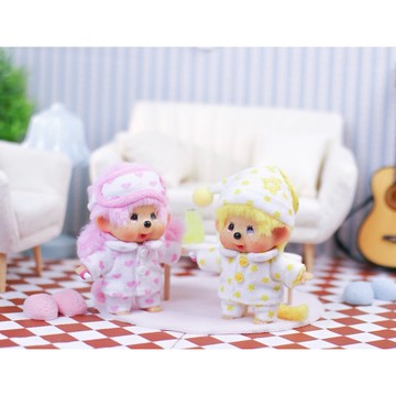 Monchhichi · 蒙奇奇 萌趣趣 睡衣款搪膠毛絨裝飾掛件吊飾鑰匙圈