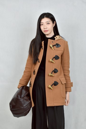 (XS（含）以下) burberry棕色連帽牛角釦外套