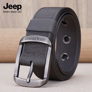 JEEP吉普 男士皮帶 時尚青年帆布皮帶 韓版休閑尼龍針扣帶帶