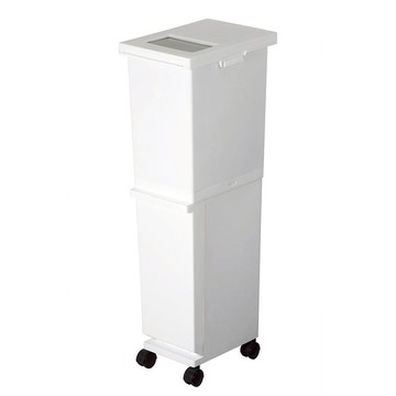 UNEED系列雙層雙用型分類附輪垃圾桶36L 黑色