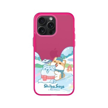 iPhone 15 Pro Max Clear 粉漾桃 - 柴語錄 Shiba Says - 一起玩雪吧!