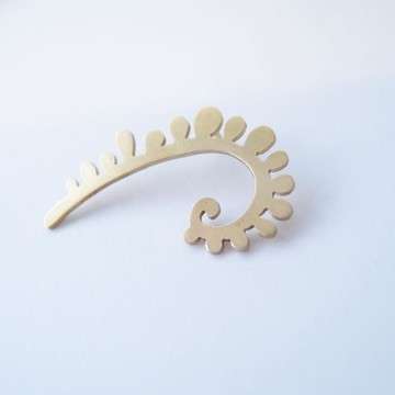 蕨類2 黃銅 胸針