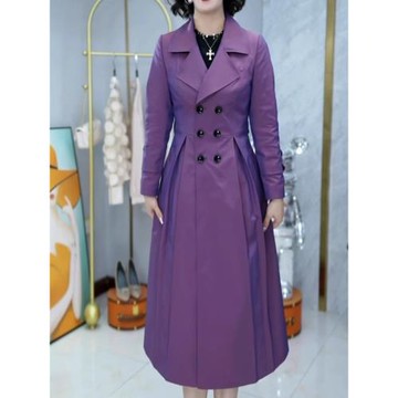 時尚大氣中長款氣質百搭西裝領風衣女2025春秋新款媽媽裝休閑外套