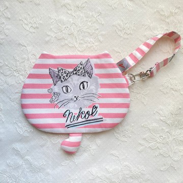 摩登貓咪造型零錢包收納包票卡包