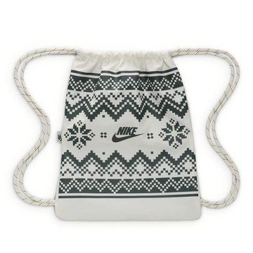 NIKE NK HERITGE DRAWSTRNG-FAIR ISLE 束口袋 抽繩包 白綠-FZ7287133
