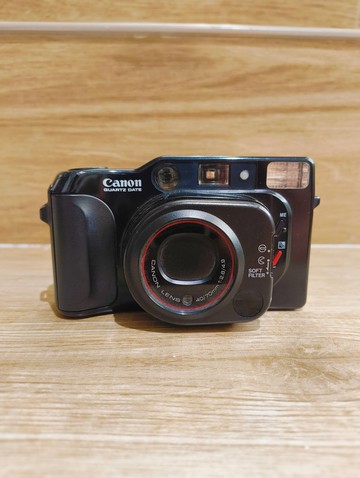 【135底片相機】八成新 Canon Autoboy Tele QUARTZ DATE 雙定焦