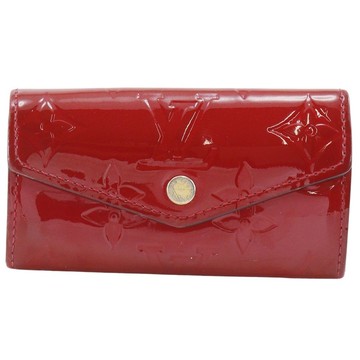 【日本直送】路易威登 LOUIS VUITTON Multiclé 4 鑰匙圈 M91976 Monogram Vernis 蘋果紅 TS0137 【二手】