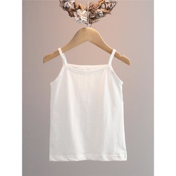 女童吊帶背心莫代爾內穿純棉純色夏季女孩發育期內衣黑白色打底衫