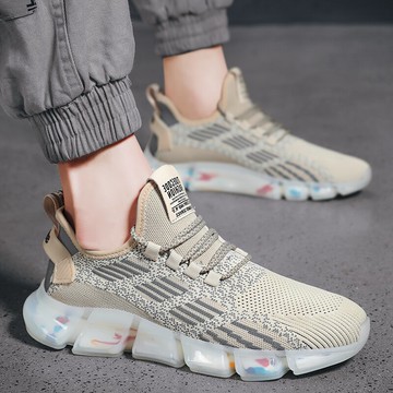 椰子鞋男秋季透氣男鞋新款網面鞋子百搭潮流休閑飛織運動潮鞋