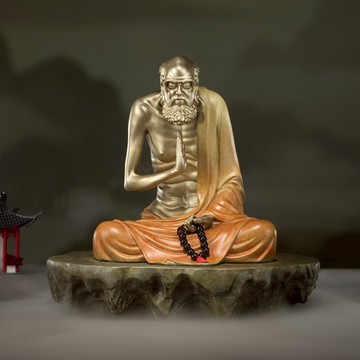 少林．達摩坐禪(青銅版)