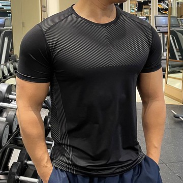 呦咕運動健身短袖男士速干透氣排汗彈力上衣訓練跑步休閒夏季T恤